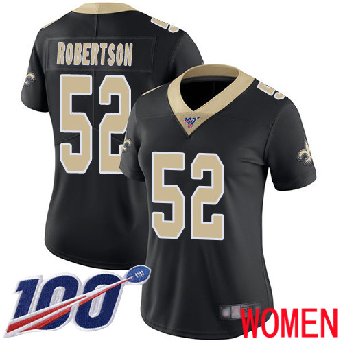 New Orleans Saints Limited Black Women Craig Robertson Home Jersey NFL Football #52 100th Season Vapor Untouchable Jersey->youth nfl jersey->Youth Jersey
